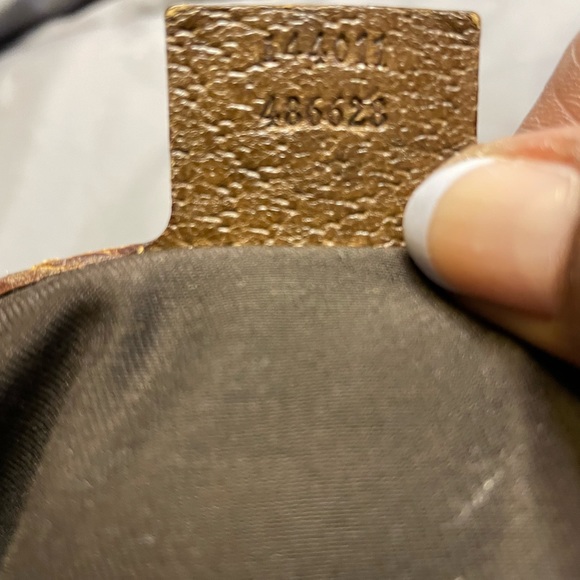 Authentic Brown Gucci Large Pelham Half Moon Shoulder Bag with Gold Studs - Picture 6 of 9